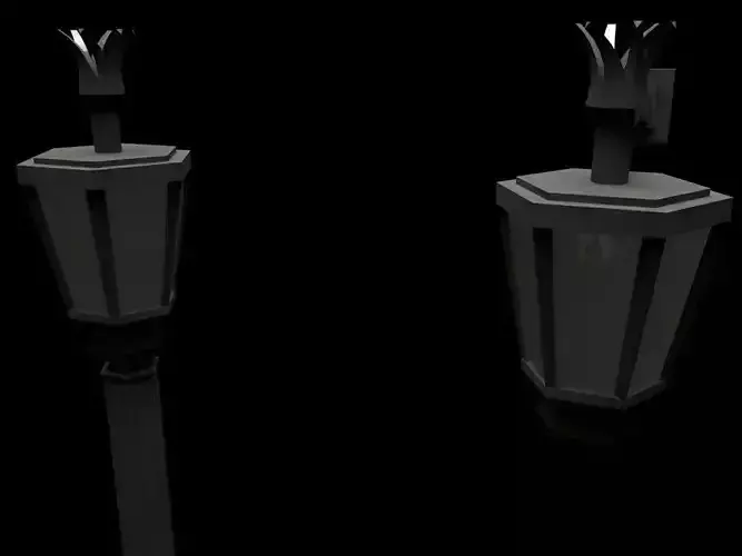 Elegant Antic Street Light and Outdoor Wall Light Low Poly