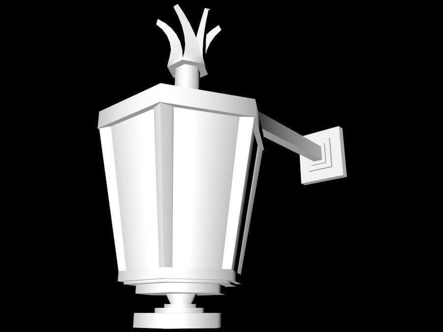 Elegant Antic Street Light and Outdoor Wall Light Low Poly Low-poly 3D model_14