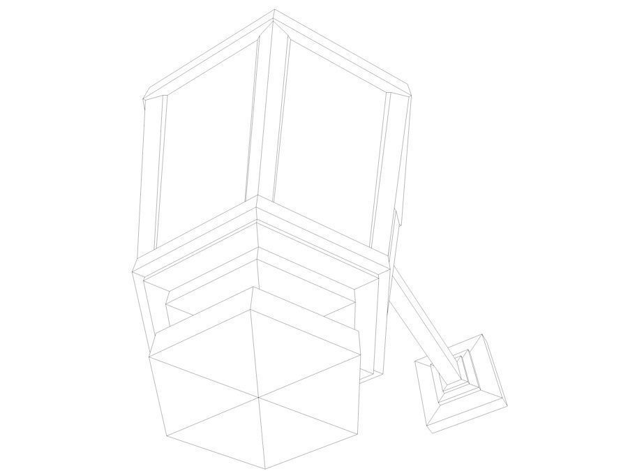 Elegant Antic Street Light and Outdoor Wall Light Low Poly Low-poly 3D model_18