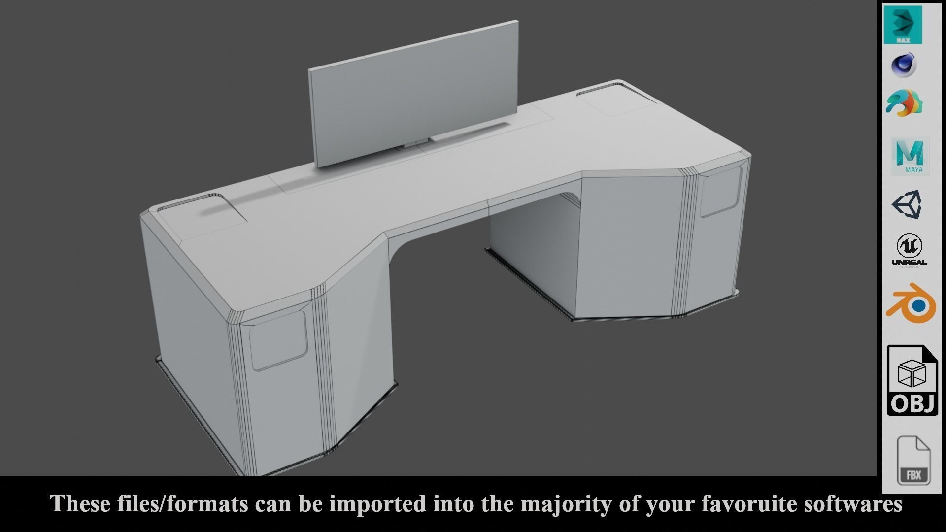 Sci-Fi Lab Table - Low poly - PBR - Game ready Low-poly 3D model_1