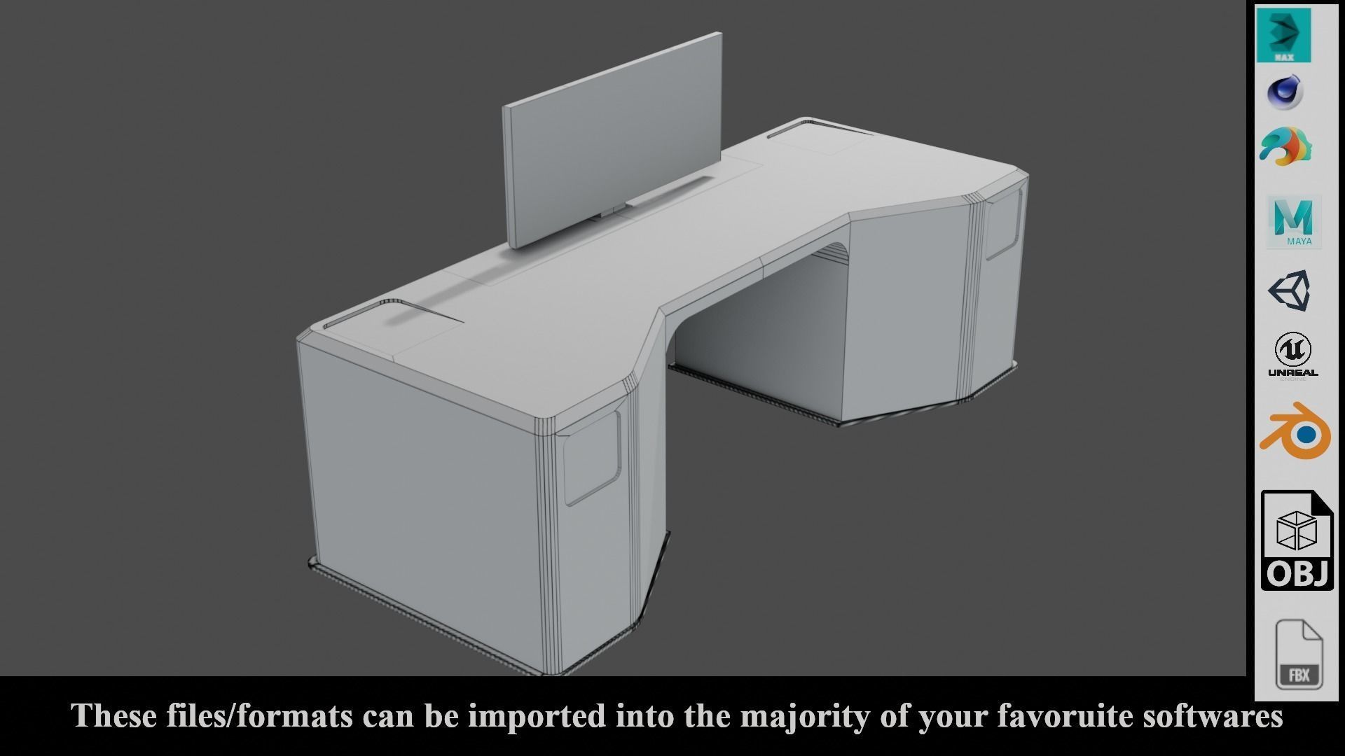 Sci-Fi Lab Table - Low poly - PBR - Game ready Low-poly 3D model_23