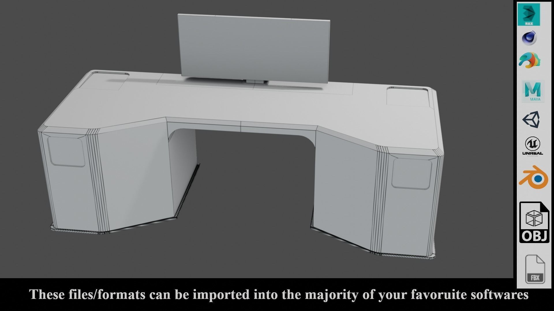 Sci-Fi Lab Table - Low poly - PBR - Game ready Low-poly 3D model_3
