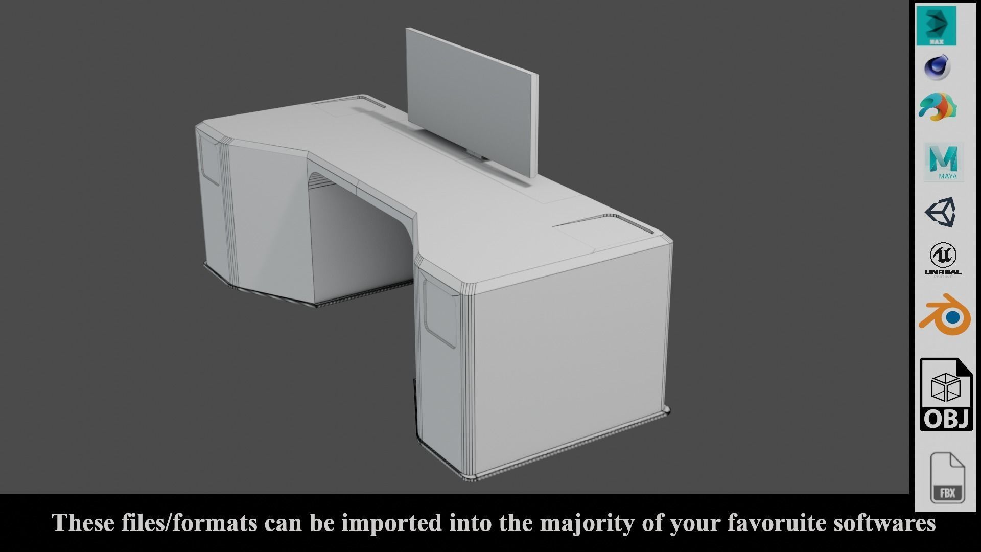 Sci-Fi Lab Table - Low poly - PBR - Game ready Low-poly 3D model_7