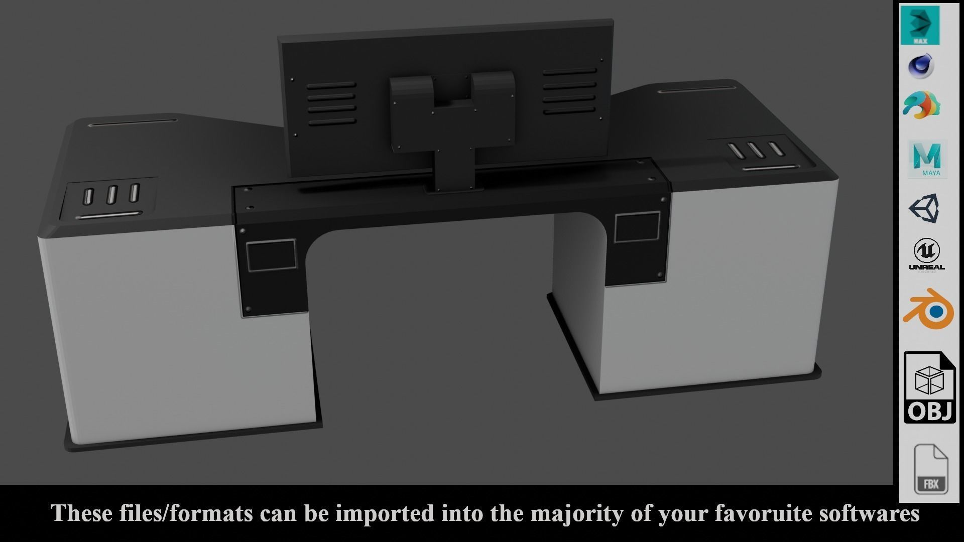 Sci-Fi Lab Table - Low poly - PBR - Game ready Low-poly 3D model_14