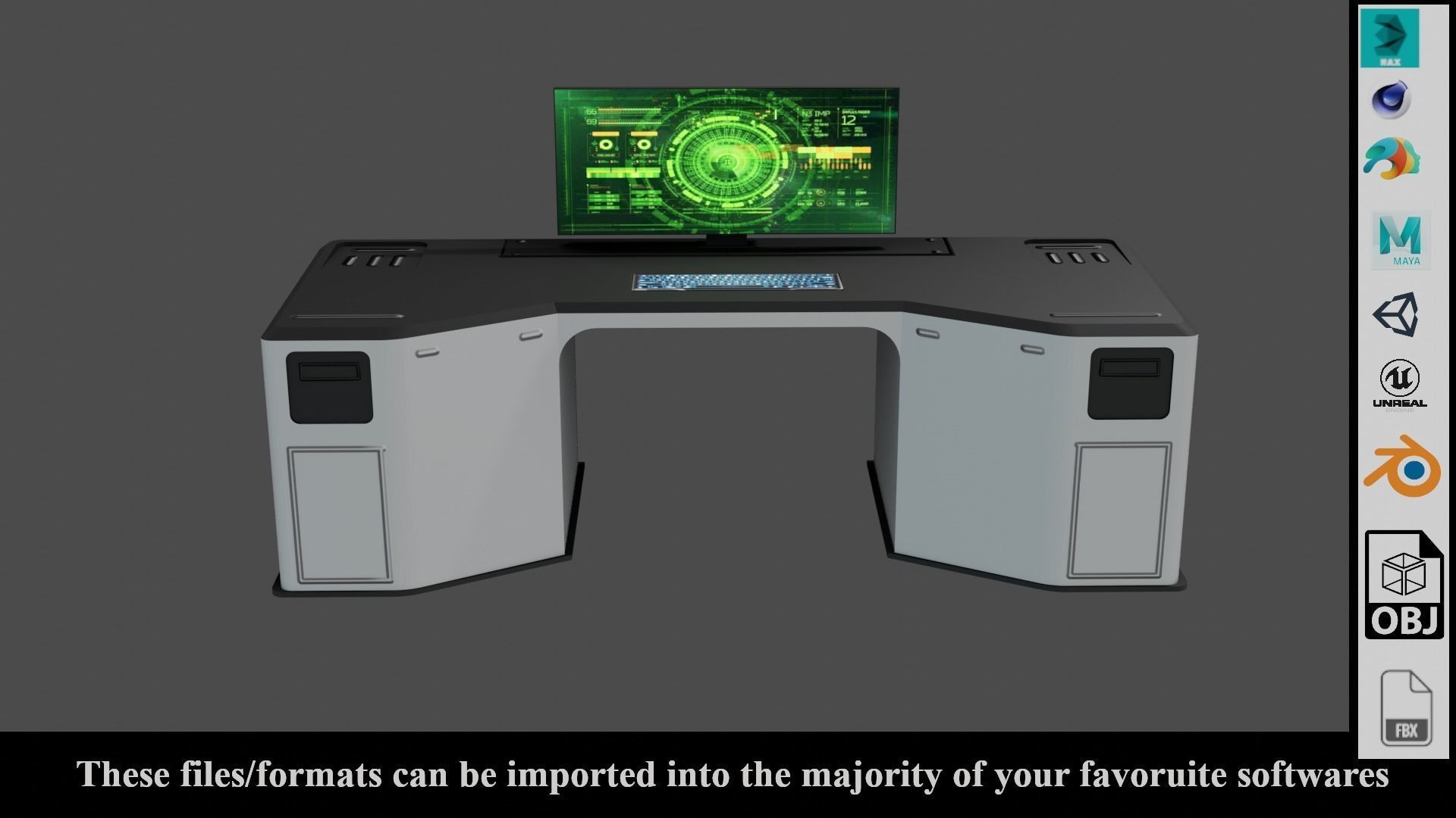 Sci-Fi Lab Table - Low poly - PBR - Game ready Low-poly 3D model_24