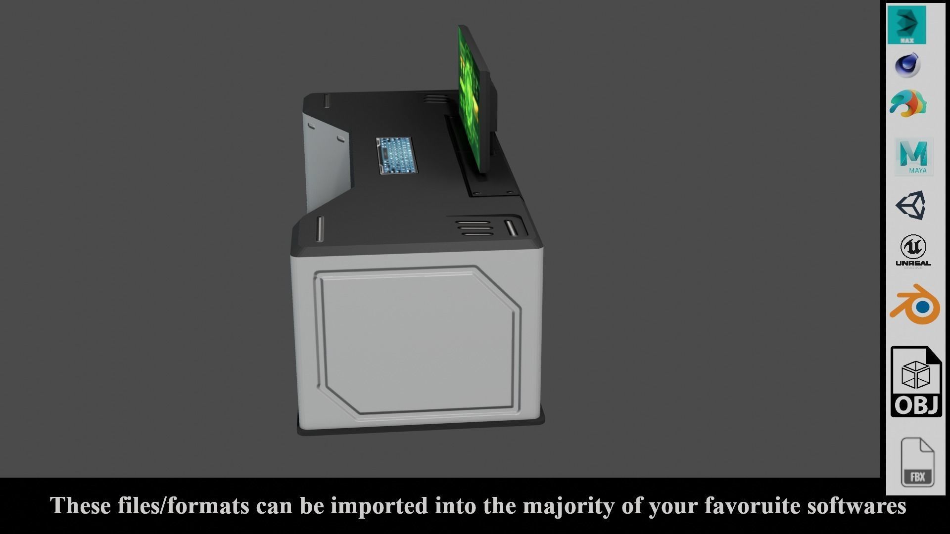 Sci-Fi Lab Table - Low poly - PBR - Game ready Low-poly 3D model_8