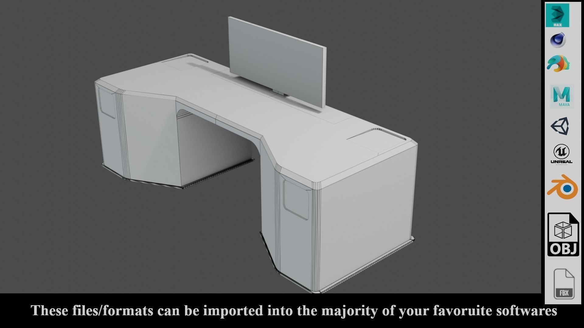Sci-Fi Lab Table - Low poly - PBR - Game ready Low-poly 3D model_5