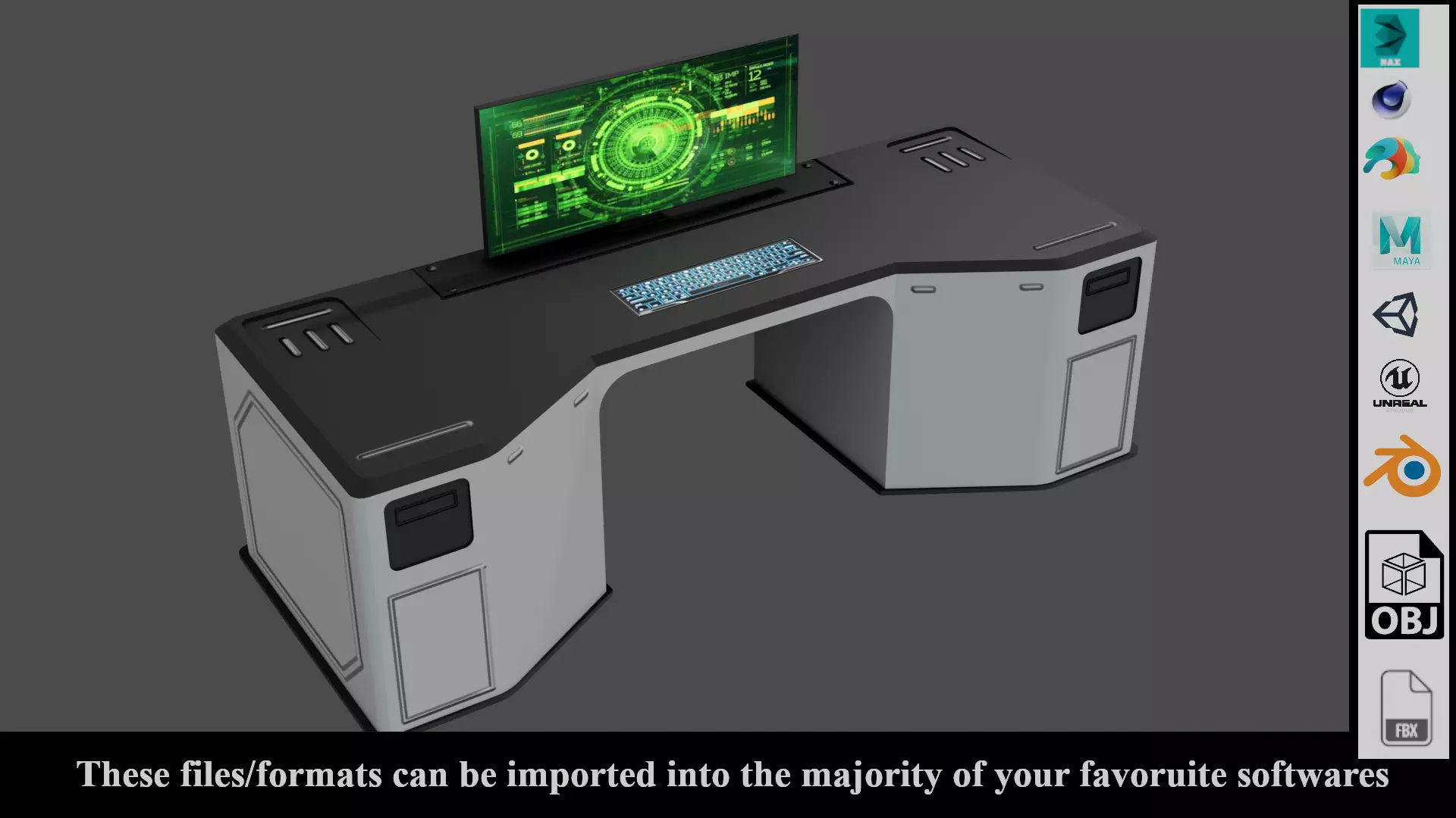 Sci-Fi Lab Table - Low poly - PBR - Game ready Low-poly 3D model_0