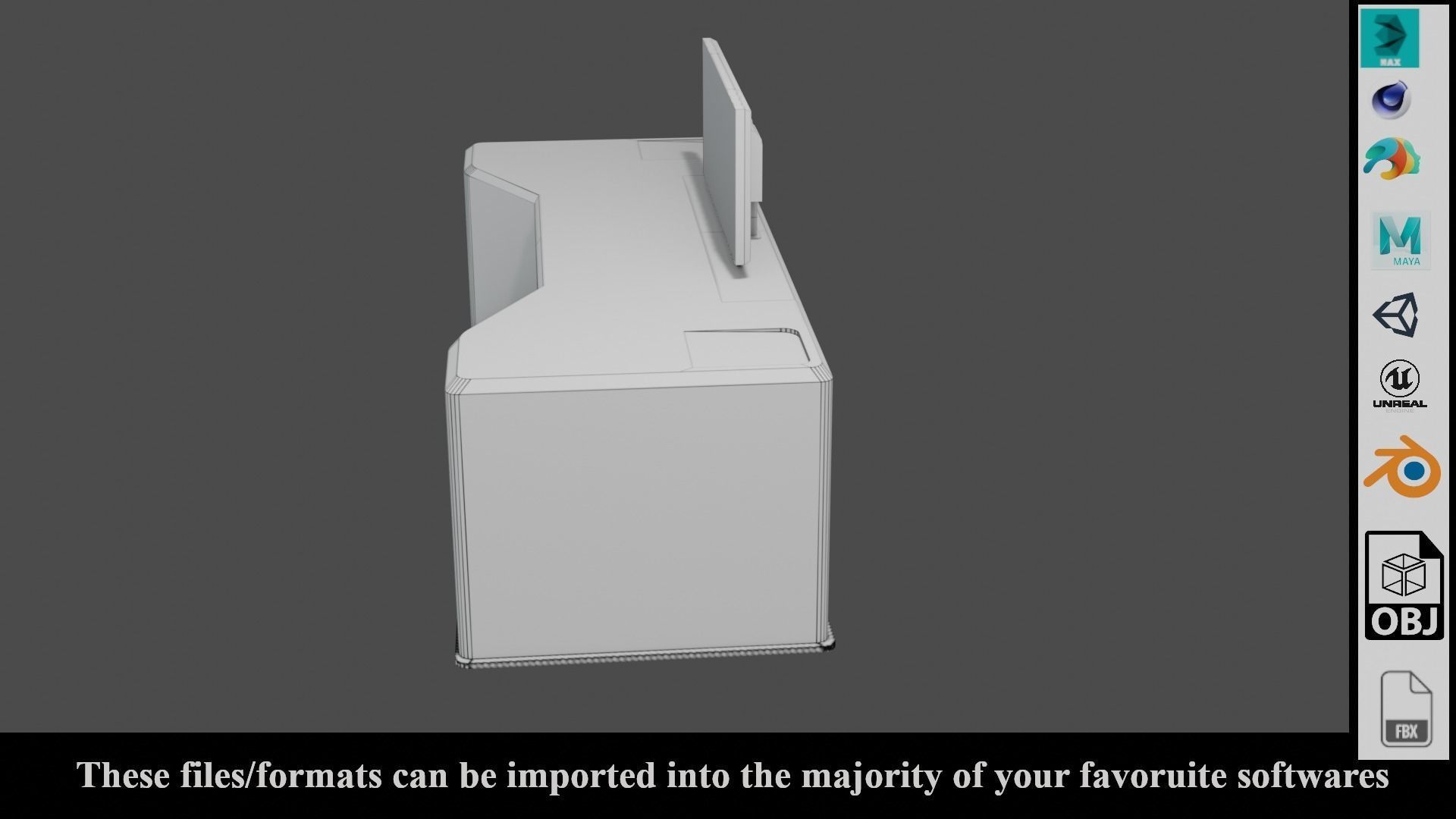 Sci-Fi Lab Table - Low poly - PBR - Game ready Low-poly 3D model_9