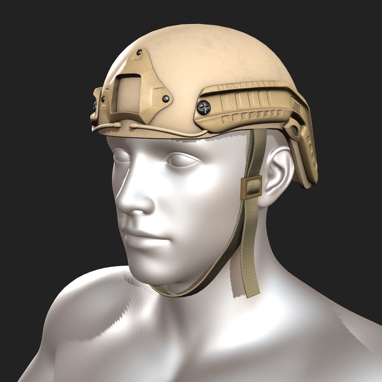Helmet military combat soldier armor scifi fantasy  Low-poly 3D model_4