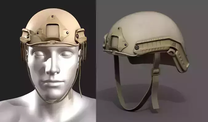 Helmet military combat soldier armor scifi fantasy  Low-poly 3D model