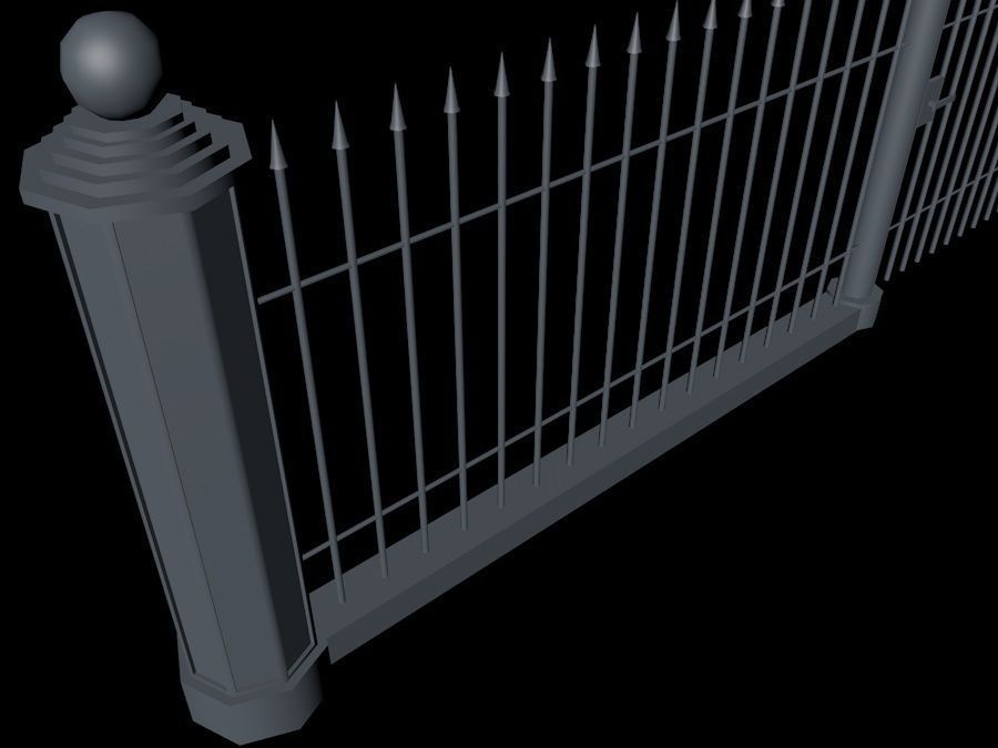 Elegant Historical Fence Low Poly Game Model Low-poly 3D model_4