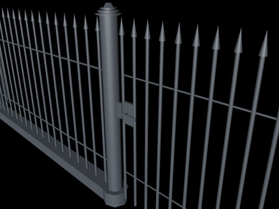Elegant Historical Fence Low Poly Game Model Low-poly 3D model_6