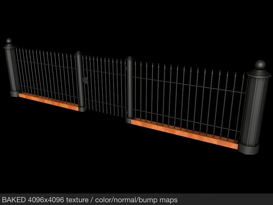 Elegant Historical Fence Low Poly Game Model Low-poly 3D model_2