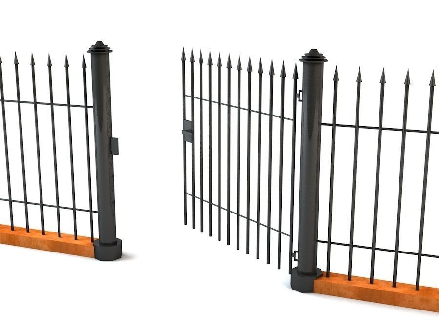 Elegant Historical Fence Low Poly Game Model Low-poly 3D model_1