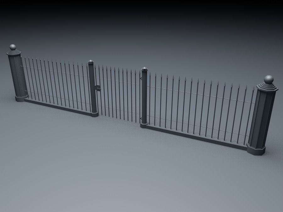 Elegant Historical Fence Low Poly Game Model Low-poly 3D model_5