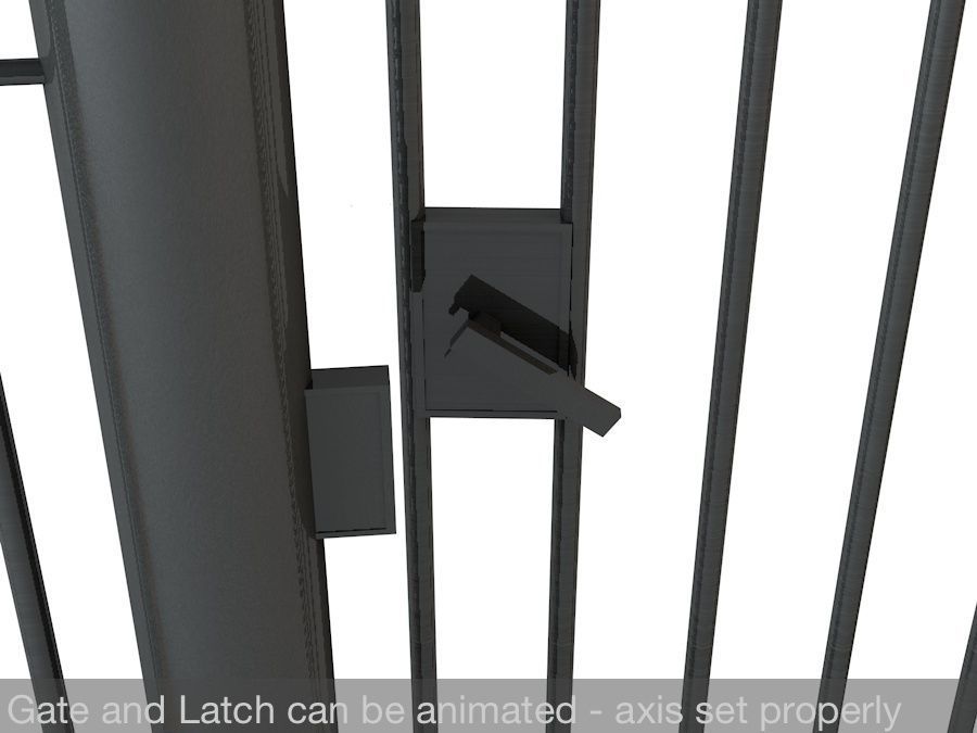 Elegant Historical Fence Low Poly Game Model Low-poly 3D model_3