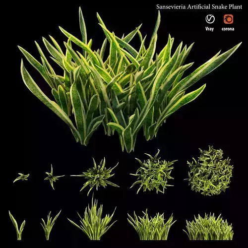 Sansevieria Artificial Snake Plant Low-poly 3D model
