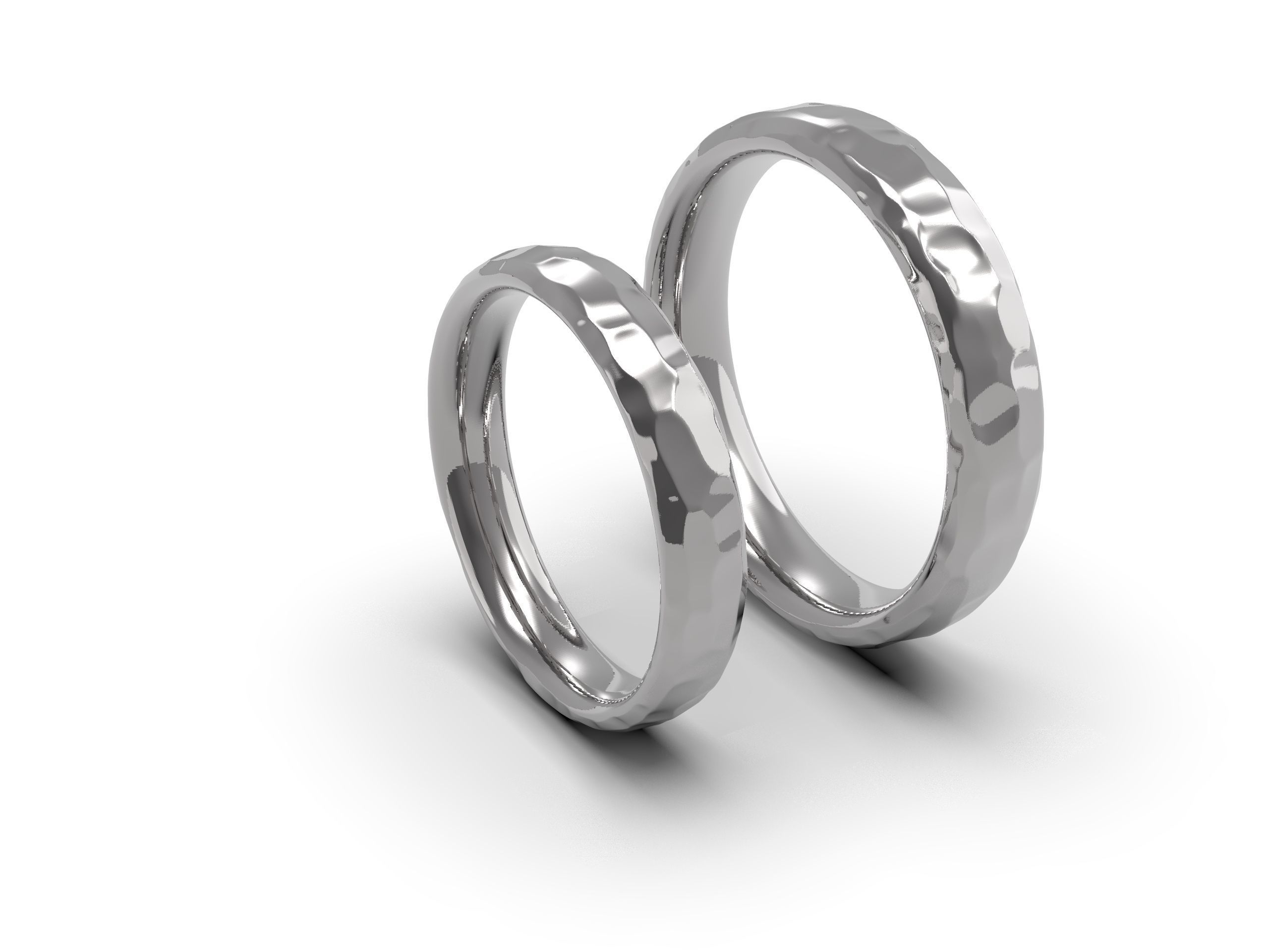 Beautiful nature wedding comfort rings 3D print model_11