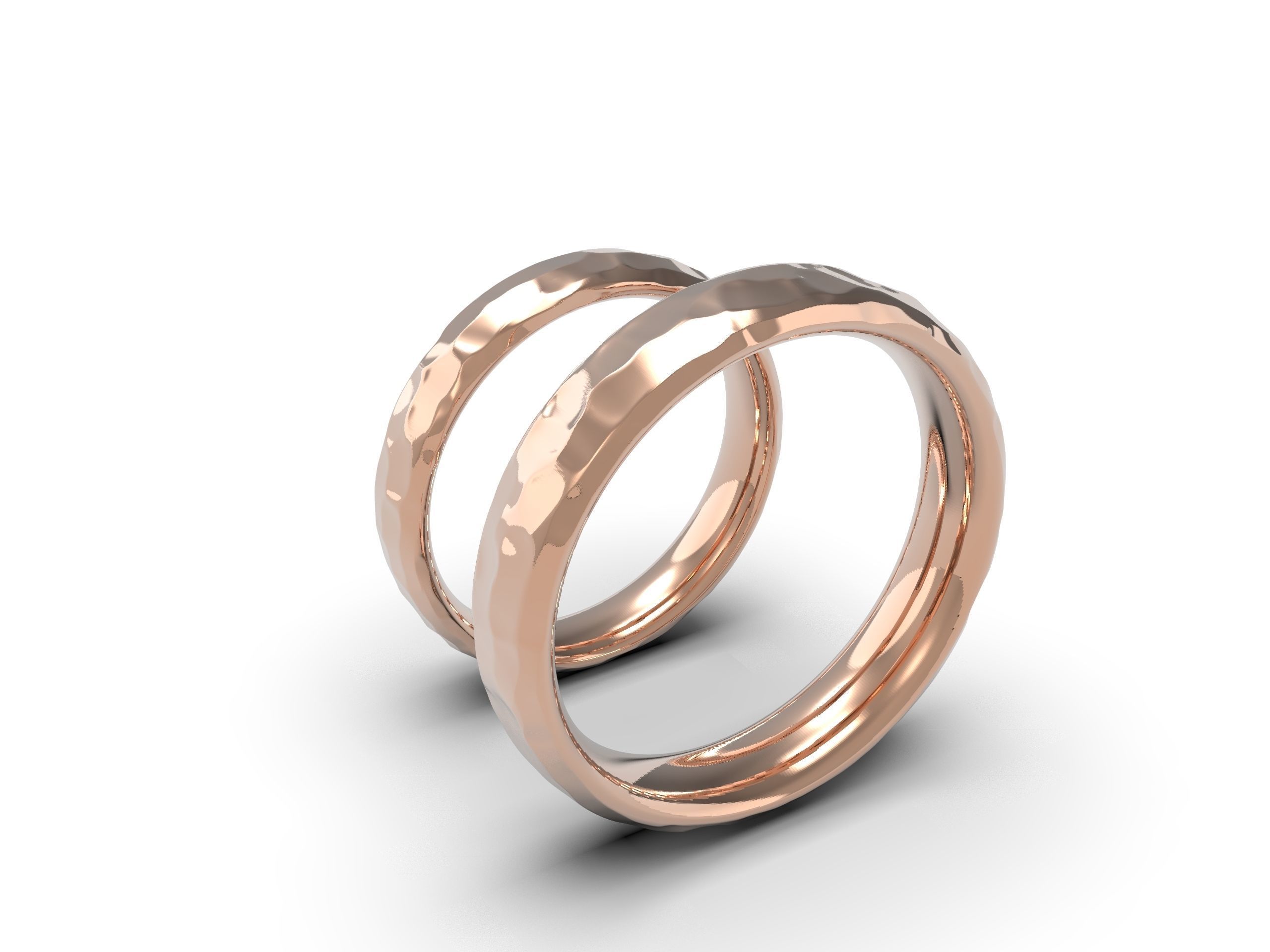 Beautiful nature wedding comfort rings 3D print model_22