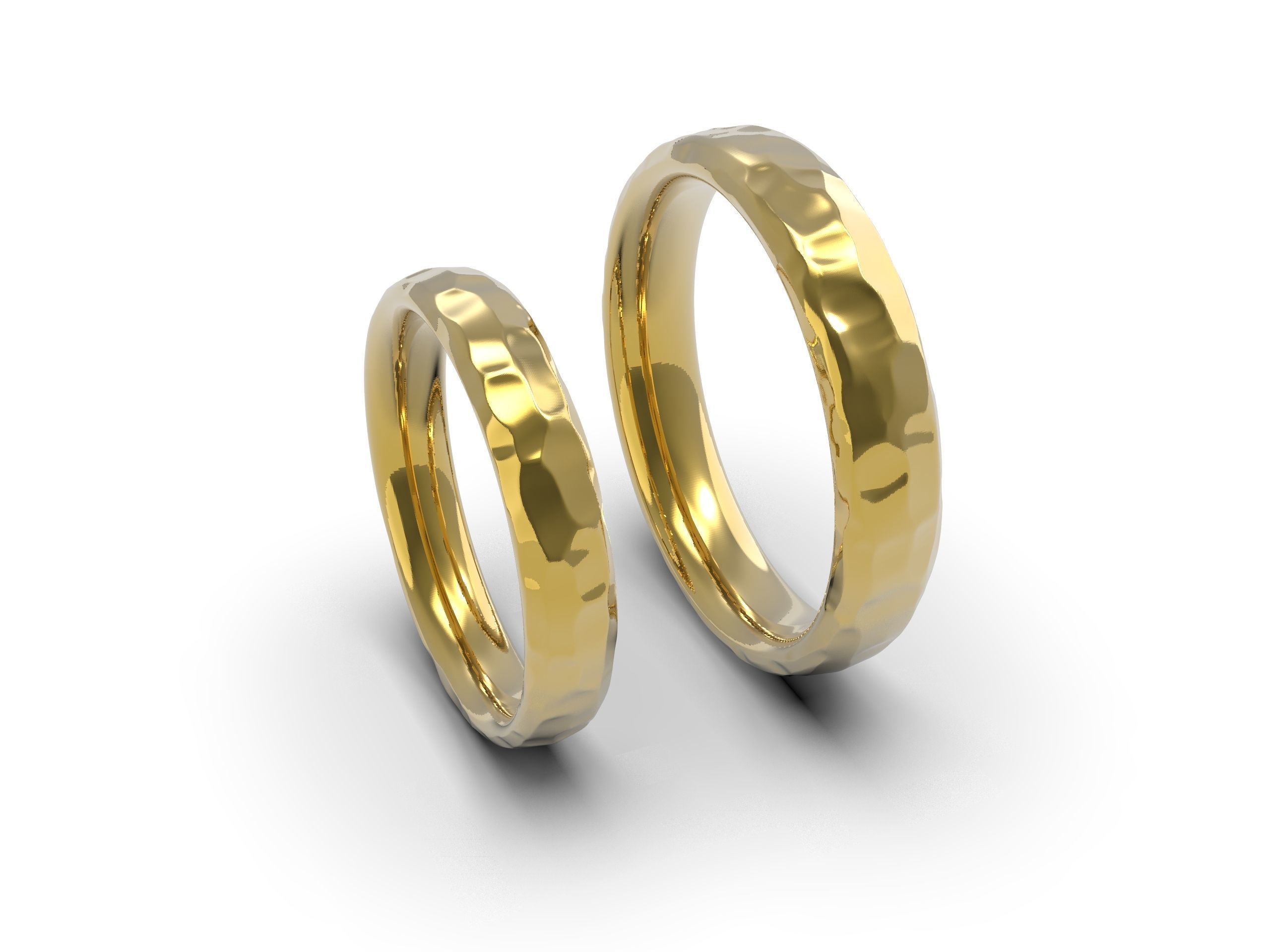 Beautiful nature wedding comfort rings 3D print model_2
