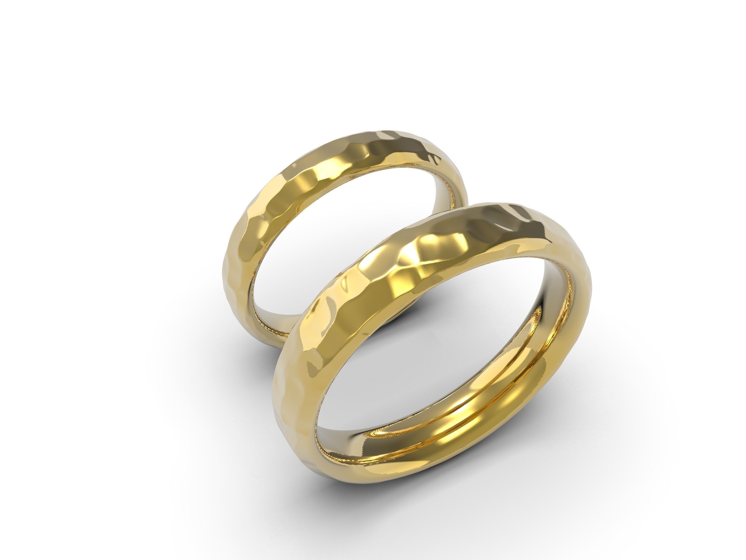 Beautiful nature wedding comfort rings 3D print model_7