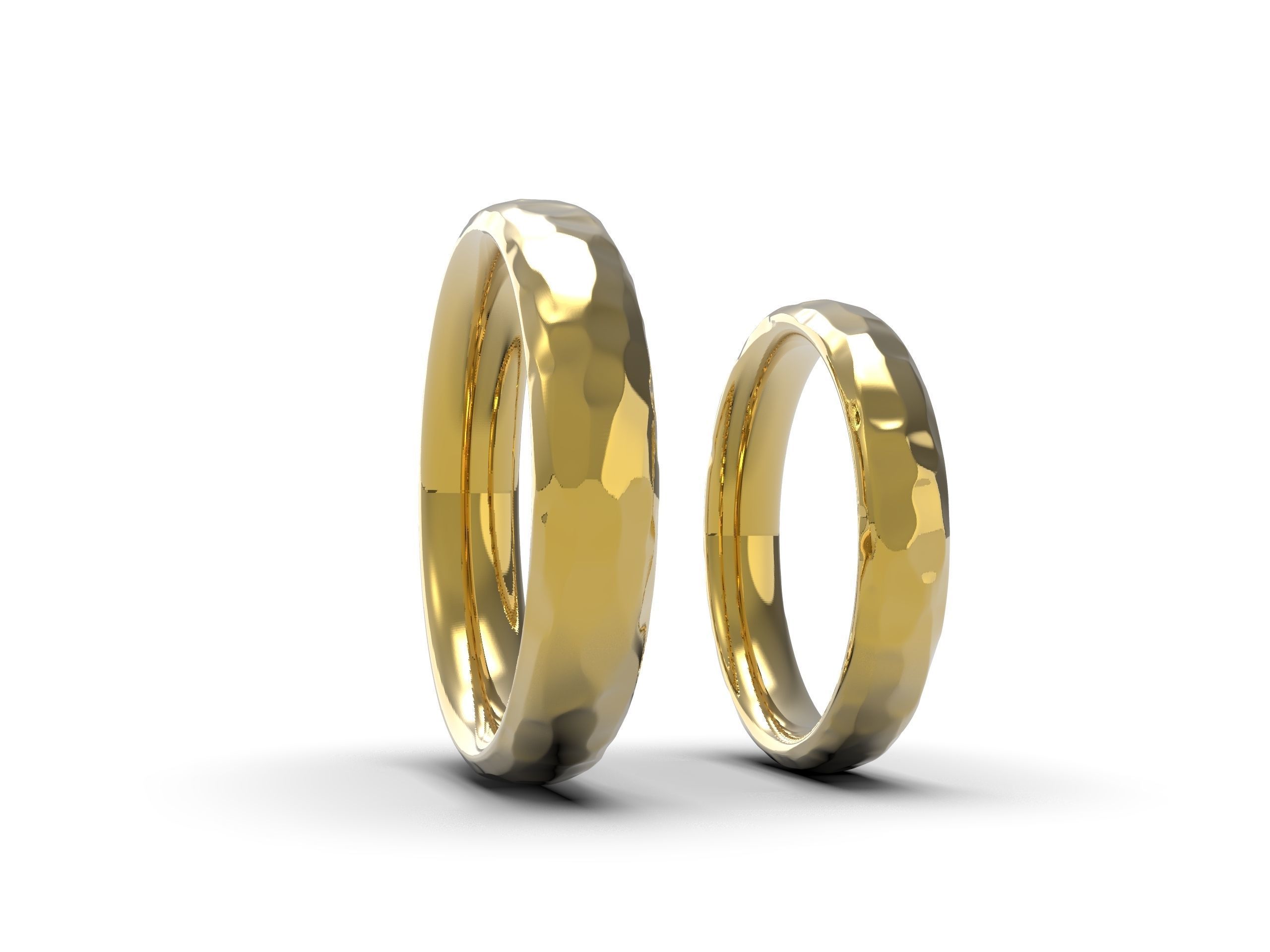 Beautiful nature wedding comfort rings 3D print model_6