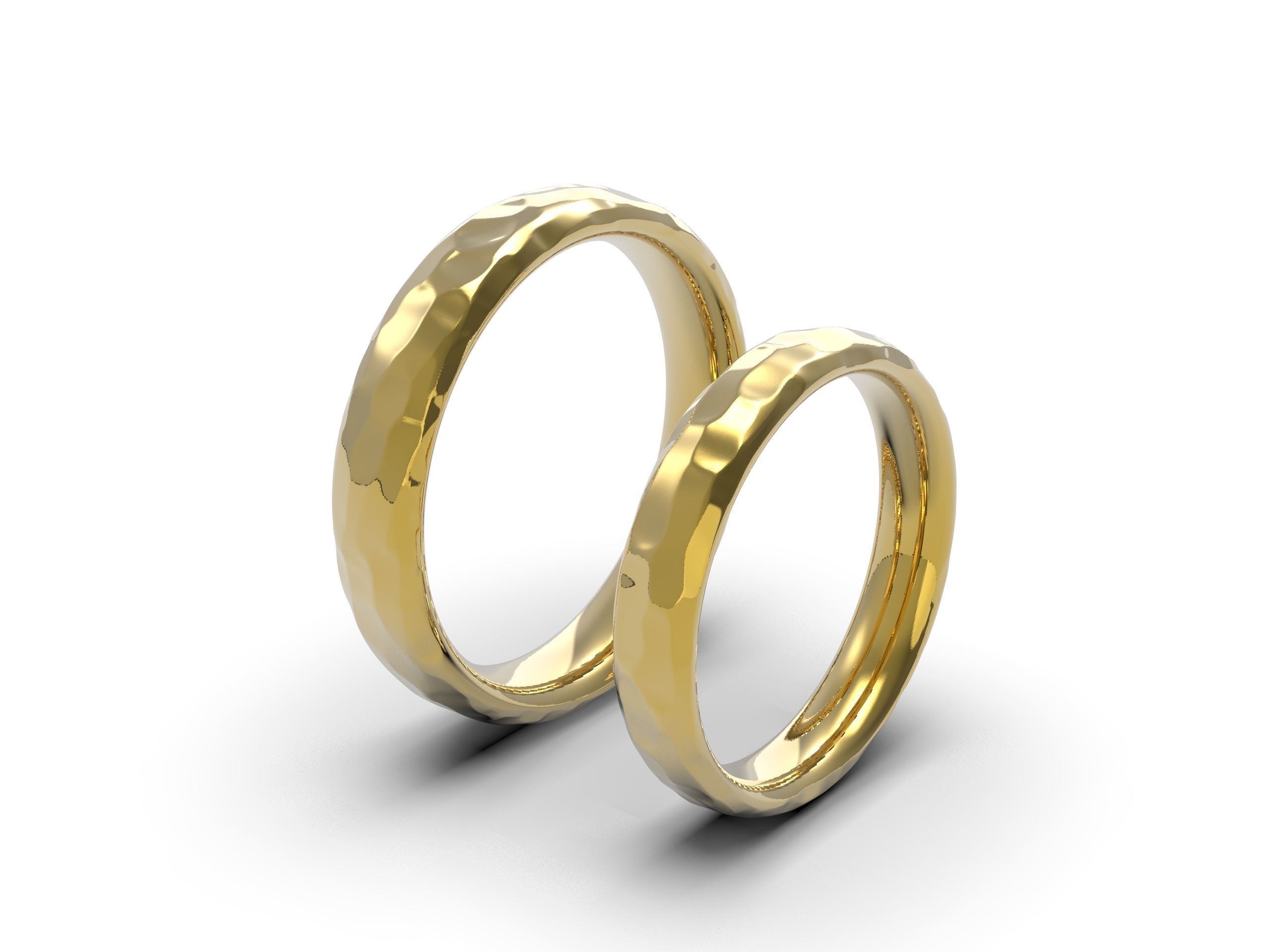 Beautiful nature wedding comfort rings 3D print model_3
