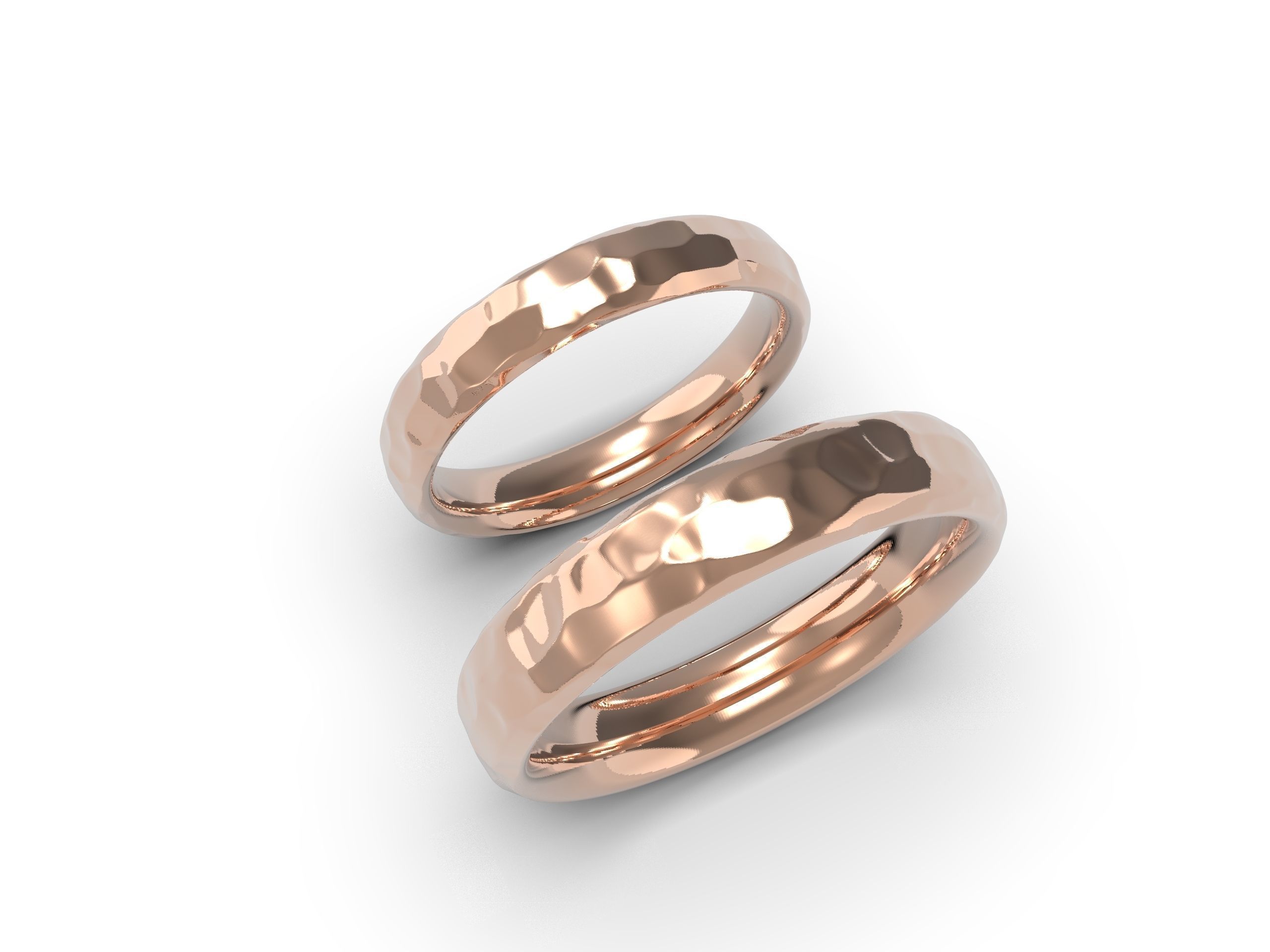 Beautiful nature wedding comfort rings 3D print model_17