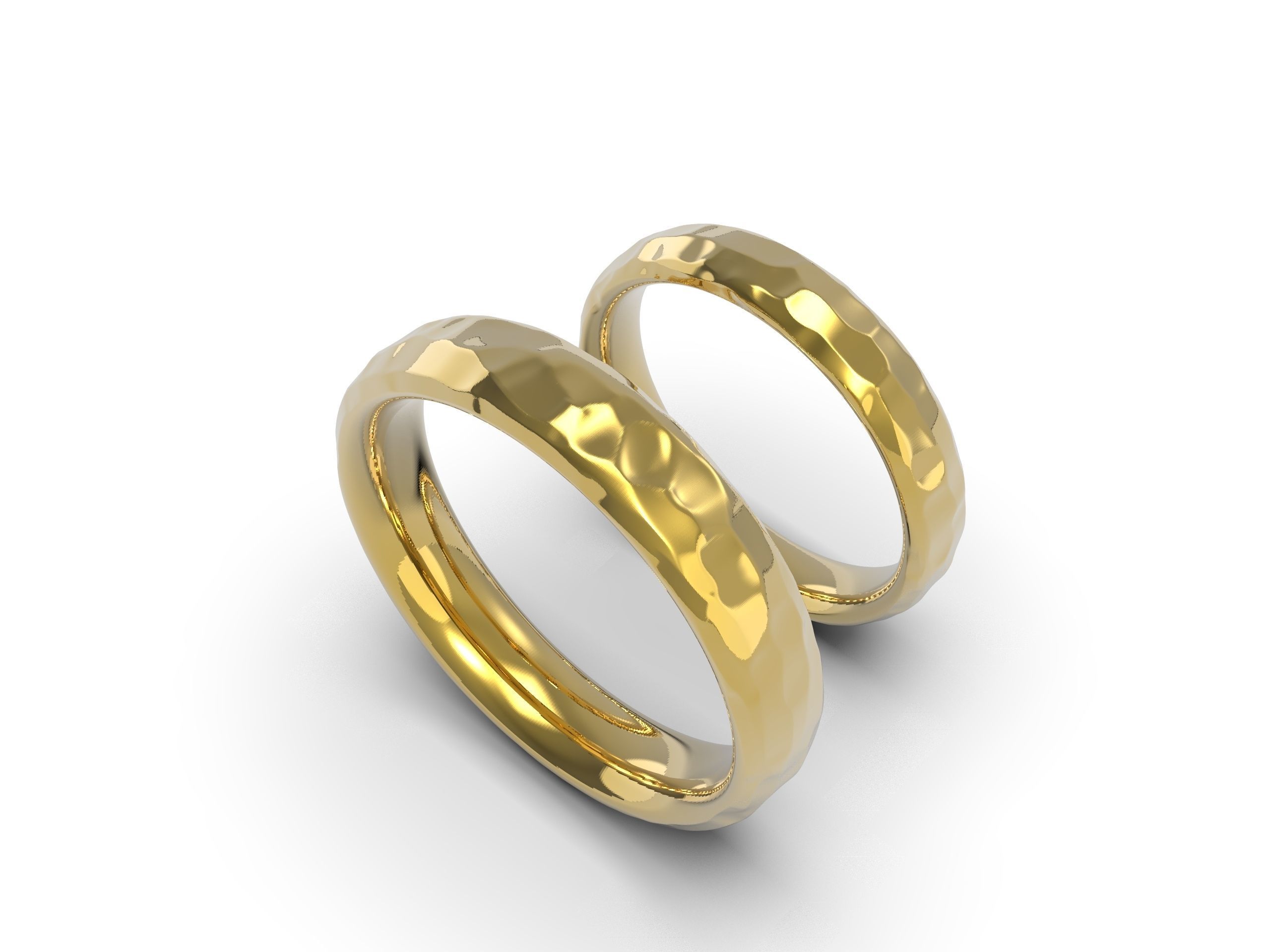 Beautiful nature wedding comfort rings 3D print model_5