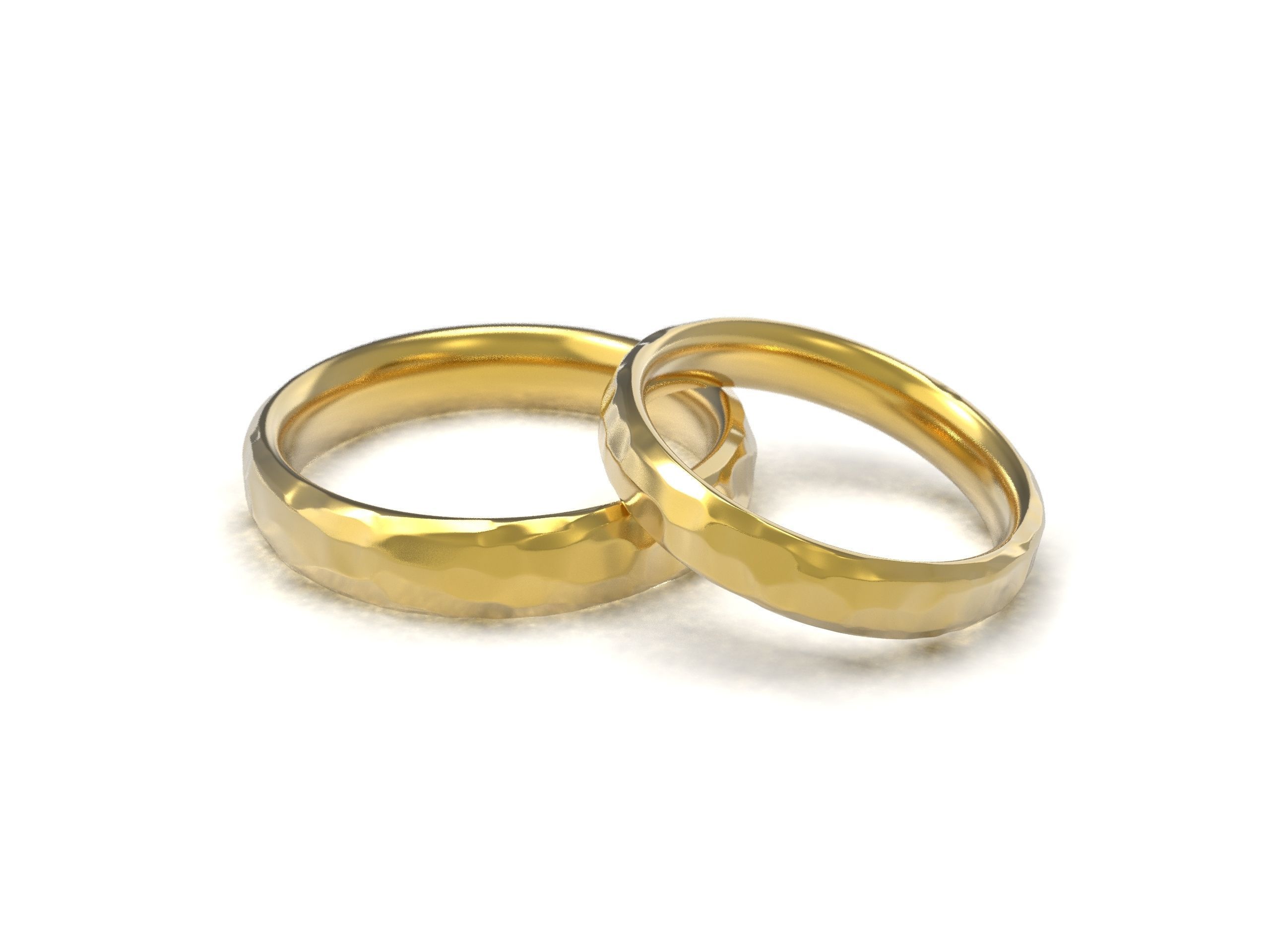 Beautiful nature wedding comfort rings 3D print model_9