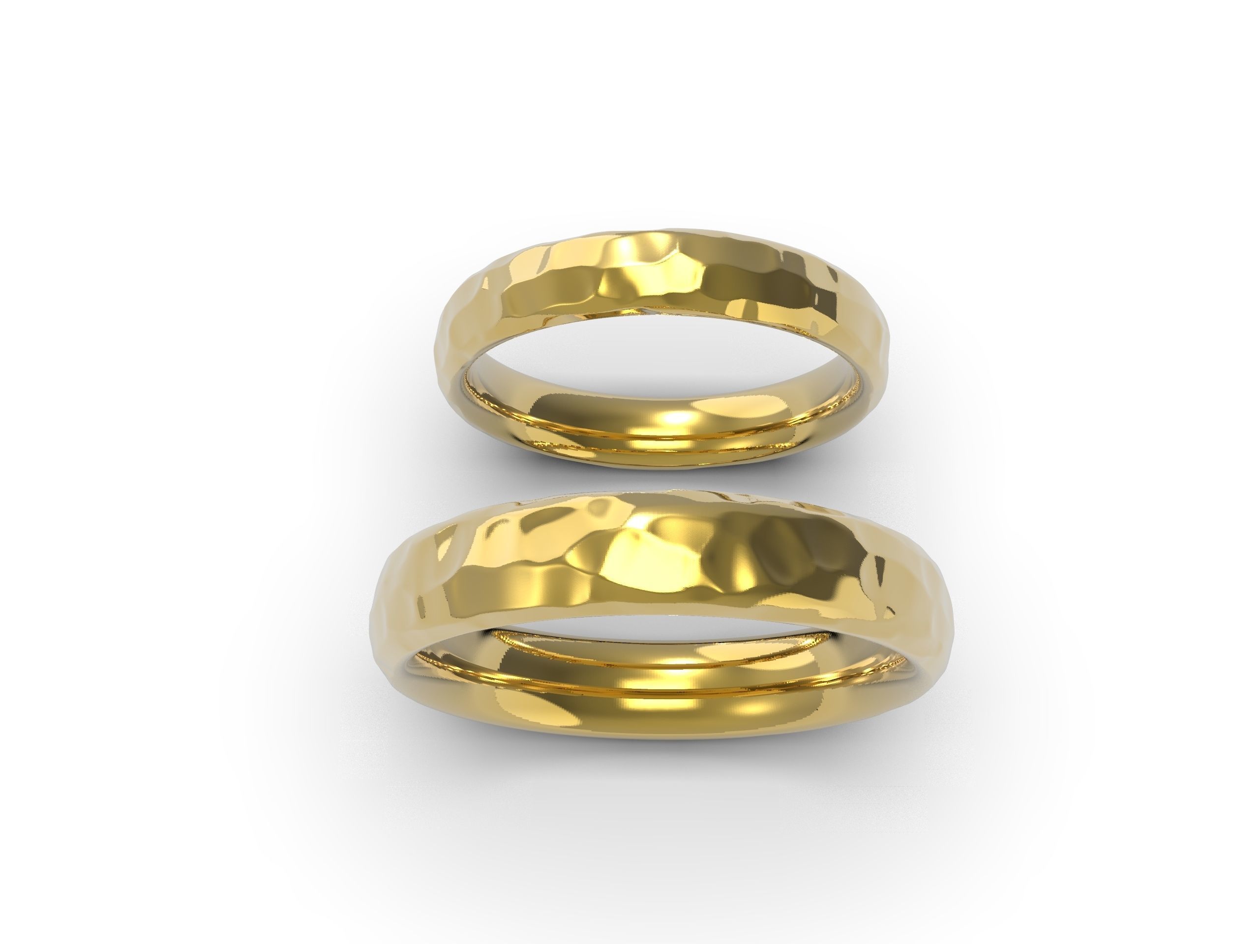 Beautiful nature wedding comfort rings 3D print model_8