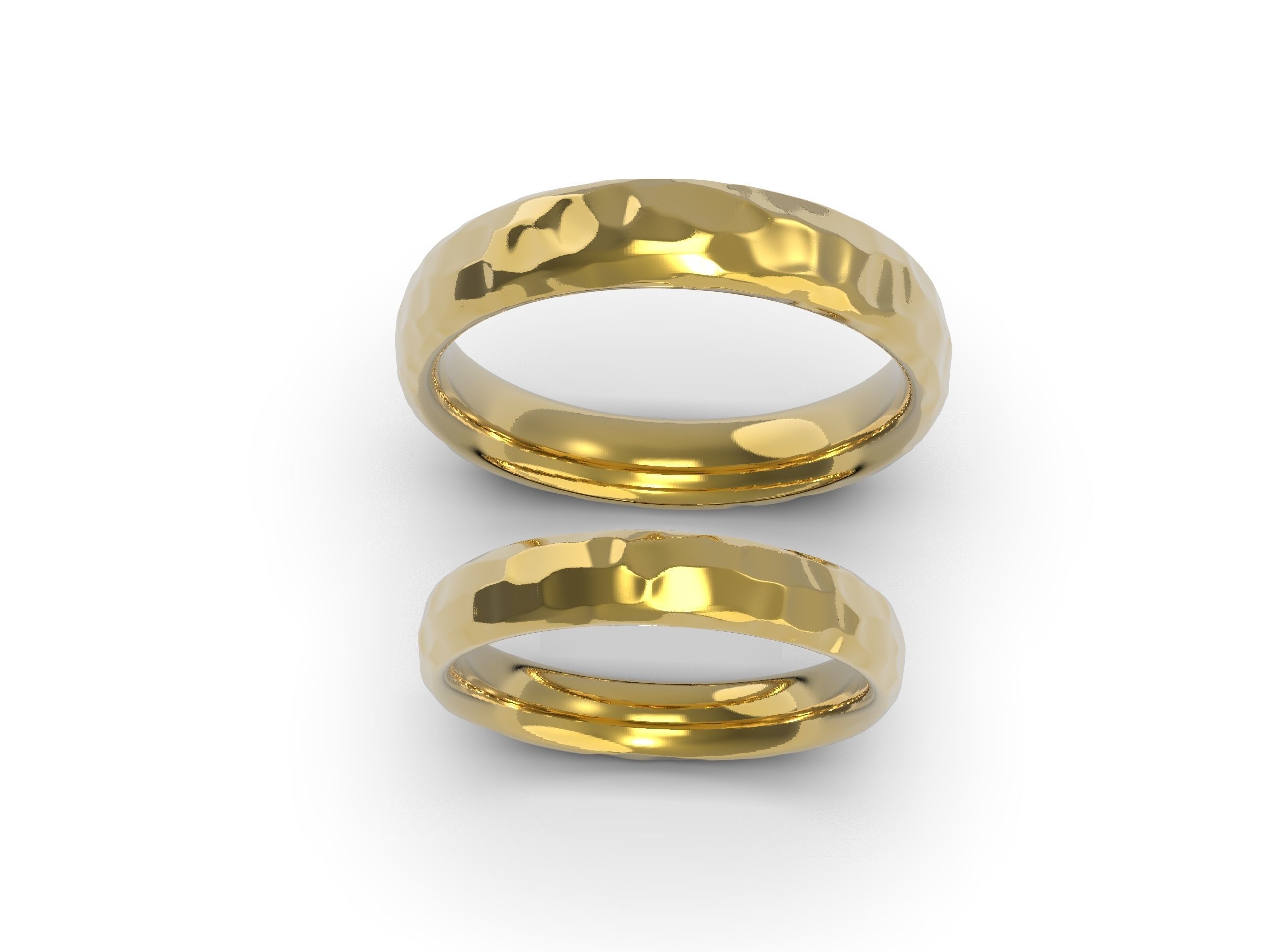 Beautiful nature wedding comfort rings 3D print model_4