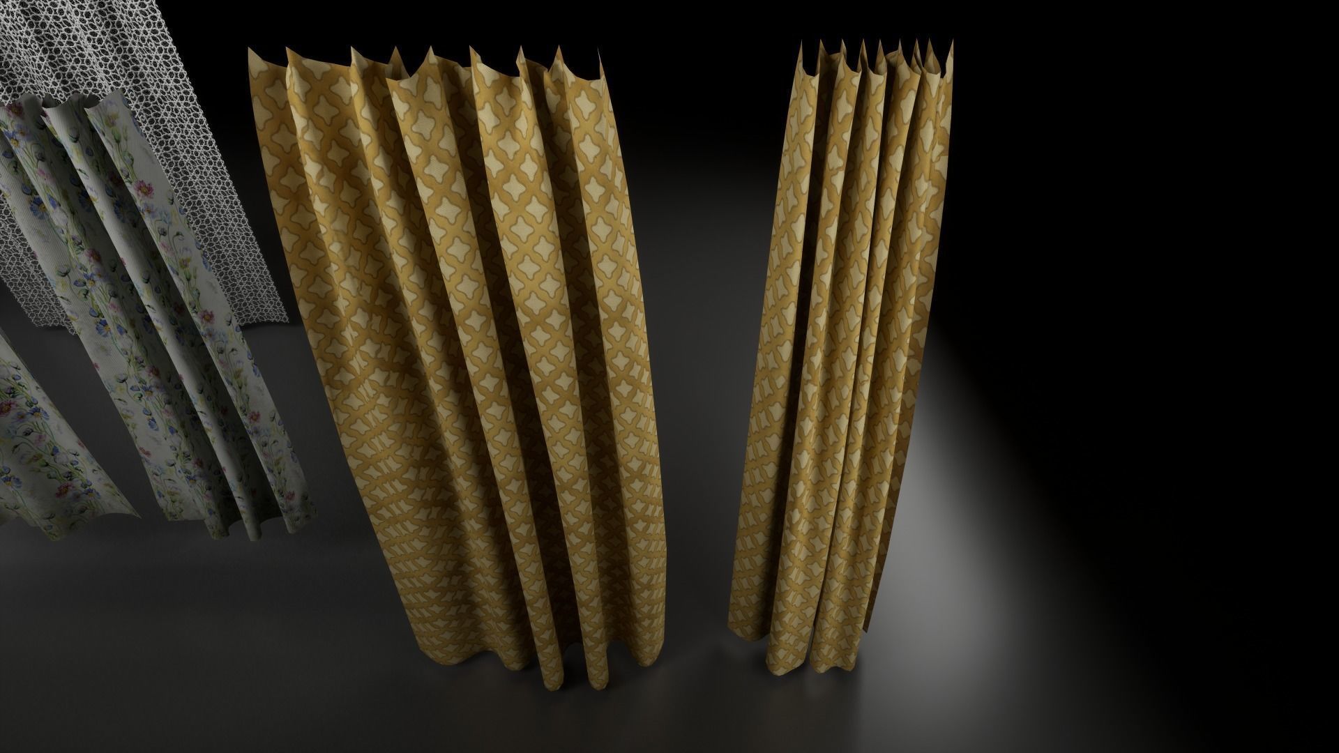 Post Soviet Curtains UE4 Low-poly 3D model_3