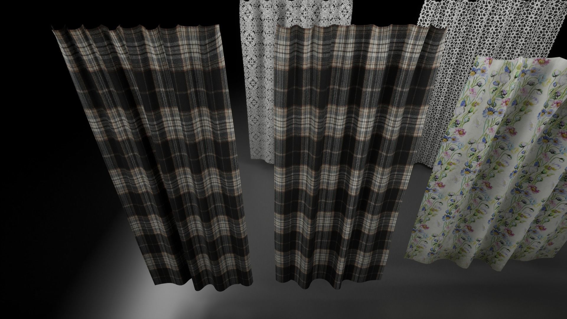 Post Soviet Curtains UE4 Low-poly 3D model_4