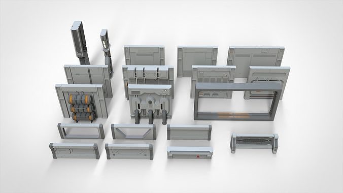 sci-fi Architecture kitbash 16 3D model 2