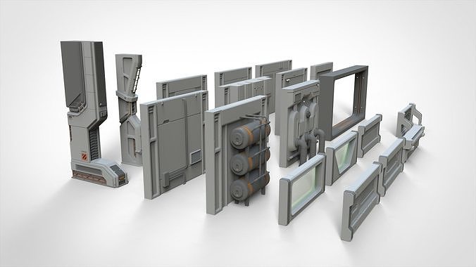 sci-fi Architecture kitbash 16 3D model 3