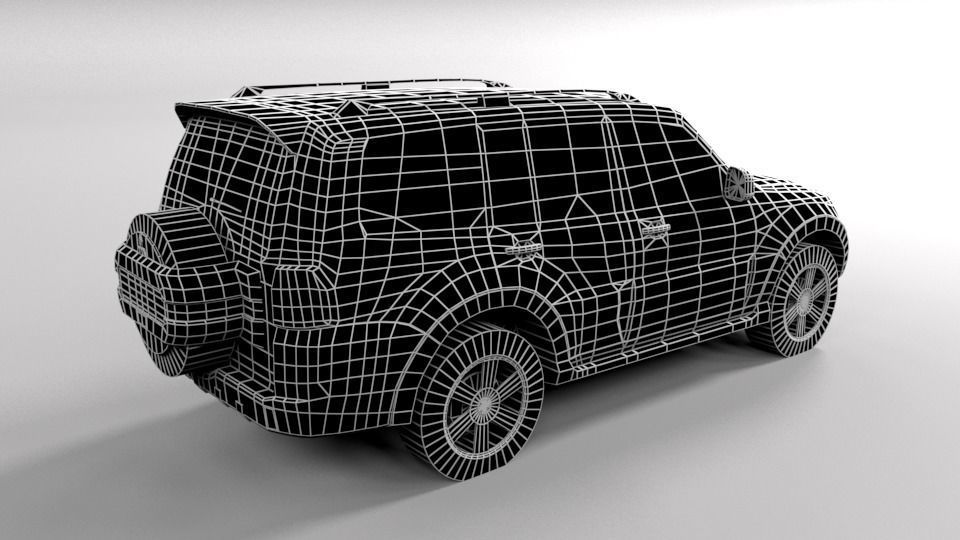 MITSHUBISHI PAJERO 2007 LOWPOLY Low-poly 3D model_5