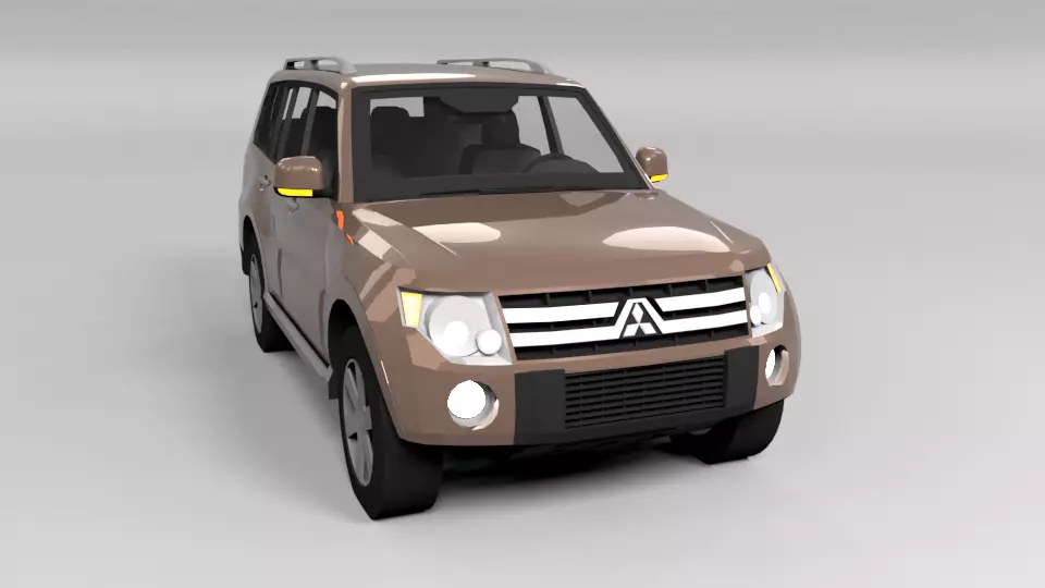 MITSHUBISHI PAJERO 2007 LOWPOLY Low-poly 3D model_0