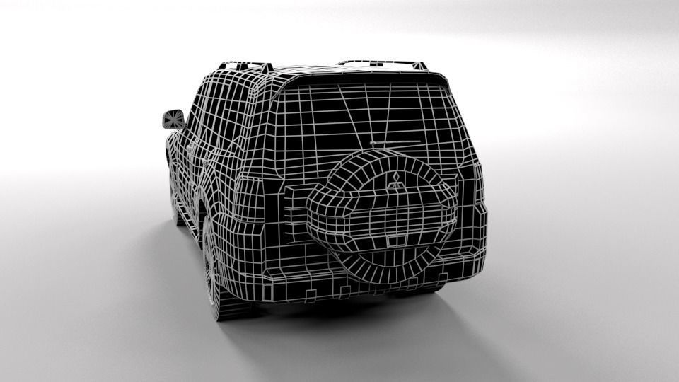 MITSHUBISHI PAJERO 2007 LOWPOLY Low-poly 3D model_3