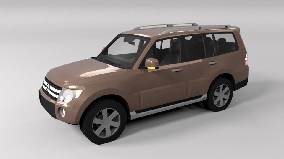 MITSHUBISHI PAJERO 2007 LOWPOLY Low-poly 3D model_6