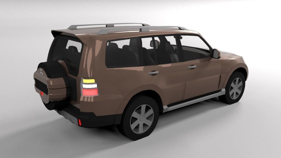 MITSHUBISHI PAJERO 2007 LOWPOLY Low-poly 3D model_4