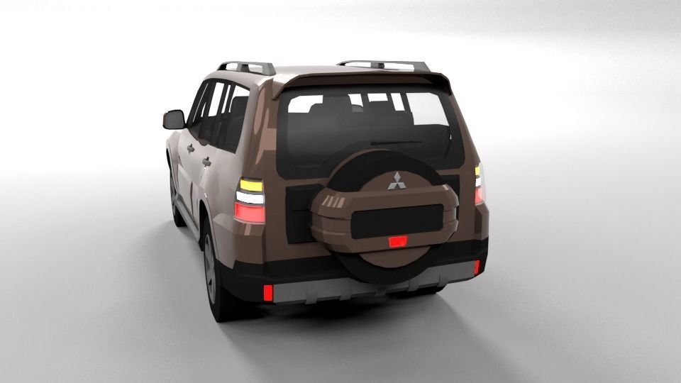 MITSHUBISHI PAJERO 2007 LOWPOLY Low-poly 3D model_2