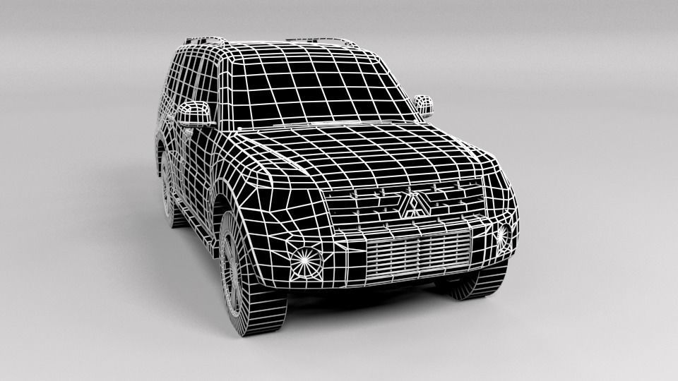 MITSHUBISHI PAJERO 2007 LOWPOLY Low-poly 3D model_1