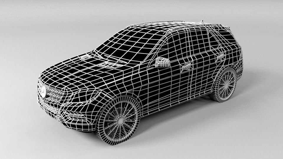 MERCEDES ML 2012 LOWPOLY Low-poly 3D model_7