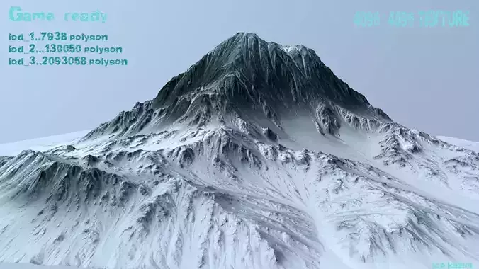 snow mountain Low-poly 3D model