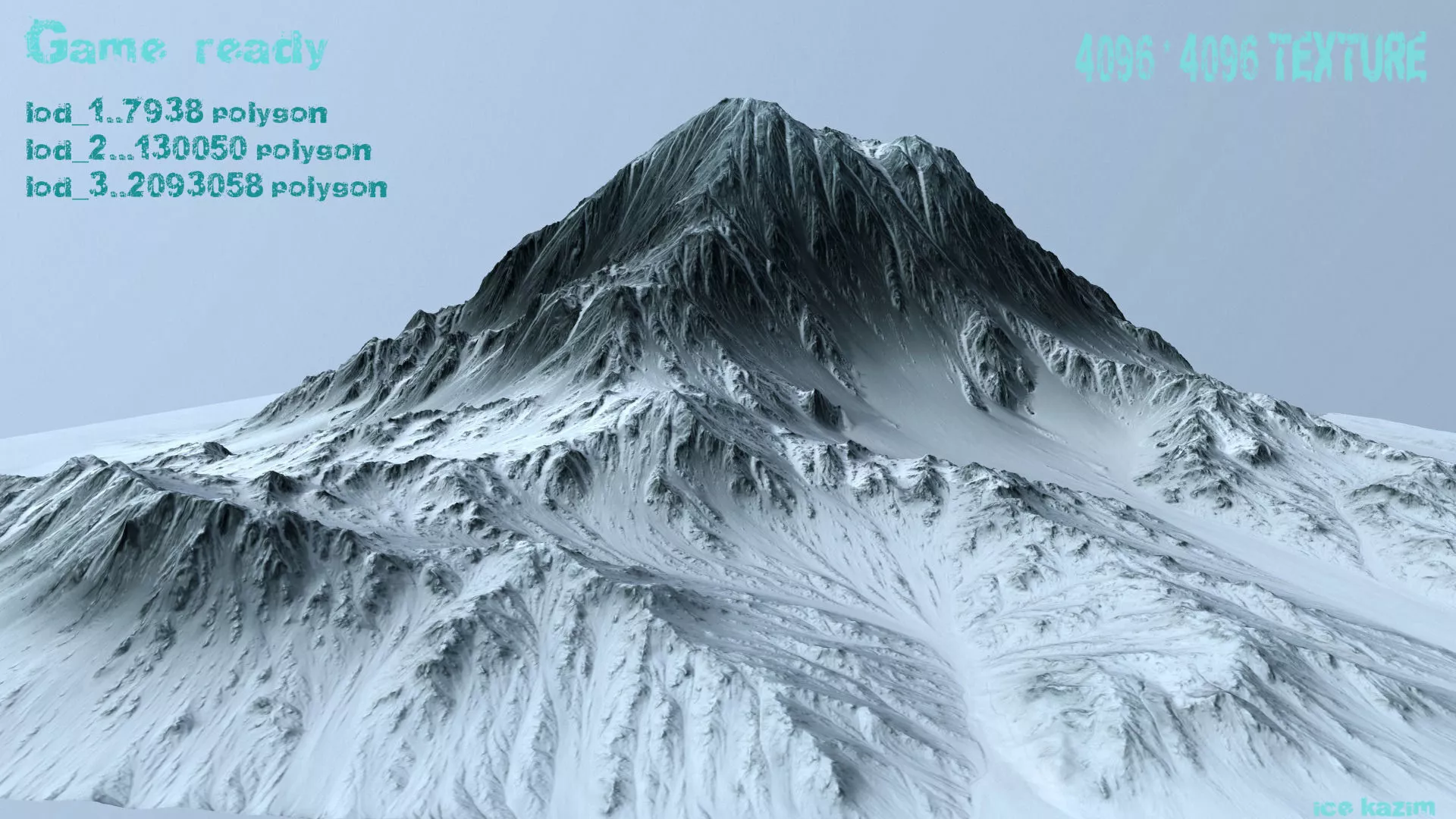 snow mountain Low-poly 3D model