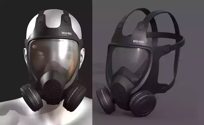 Gas mask helmet 3d safety isolated fantasy human 