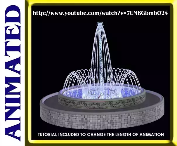 Animated Spray Ring Fountain 3D model