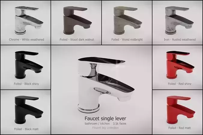 Faucet BIG COLLECTION lowpoly PBR textured Low-poly 3D model